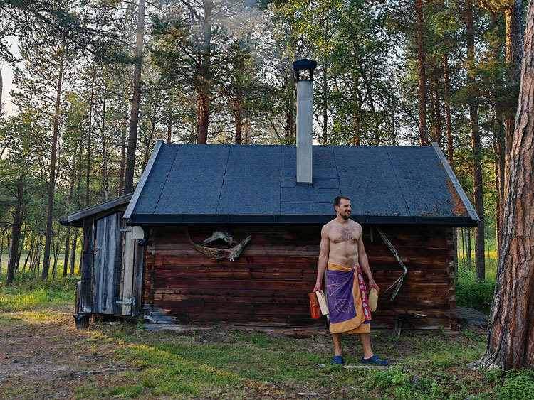 Wood-fired forest sauna