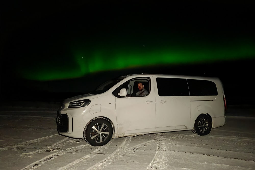 Watching Northern Lights by Toyota Minivan